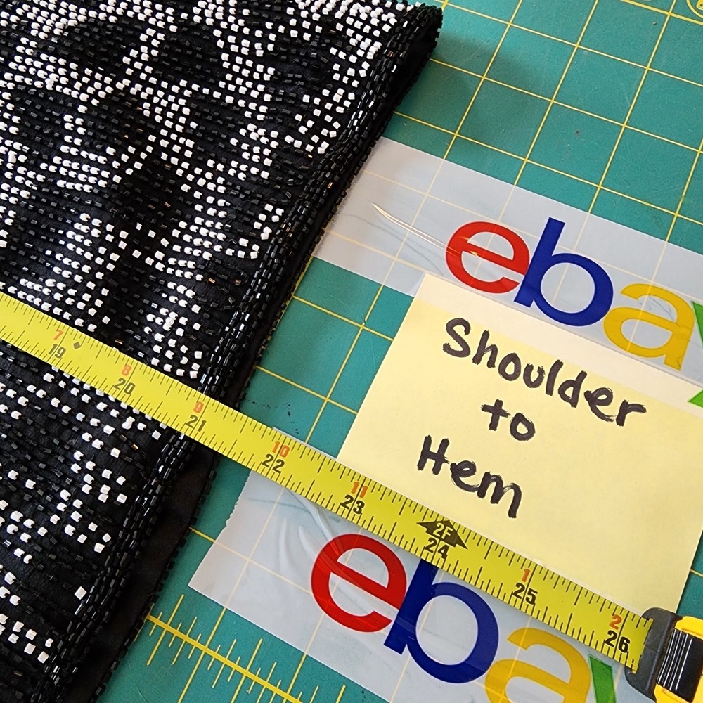 Vintage Fully Beaded Formal Top Art‎ Deco Flapper Glam Gala Black Tie Retro XS? - Picture 5 of 5